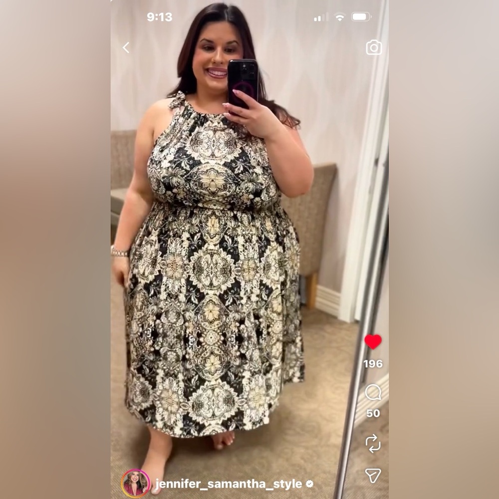 Plus Halter Midi Dress